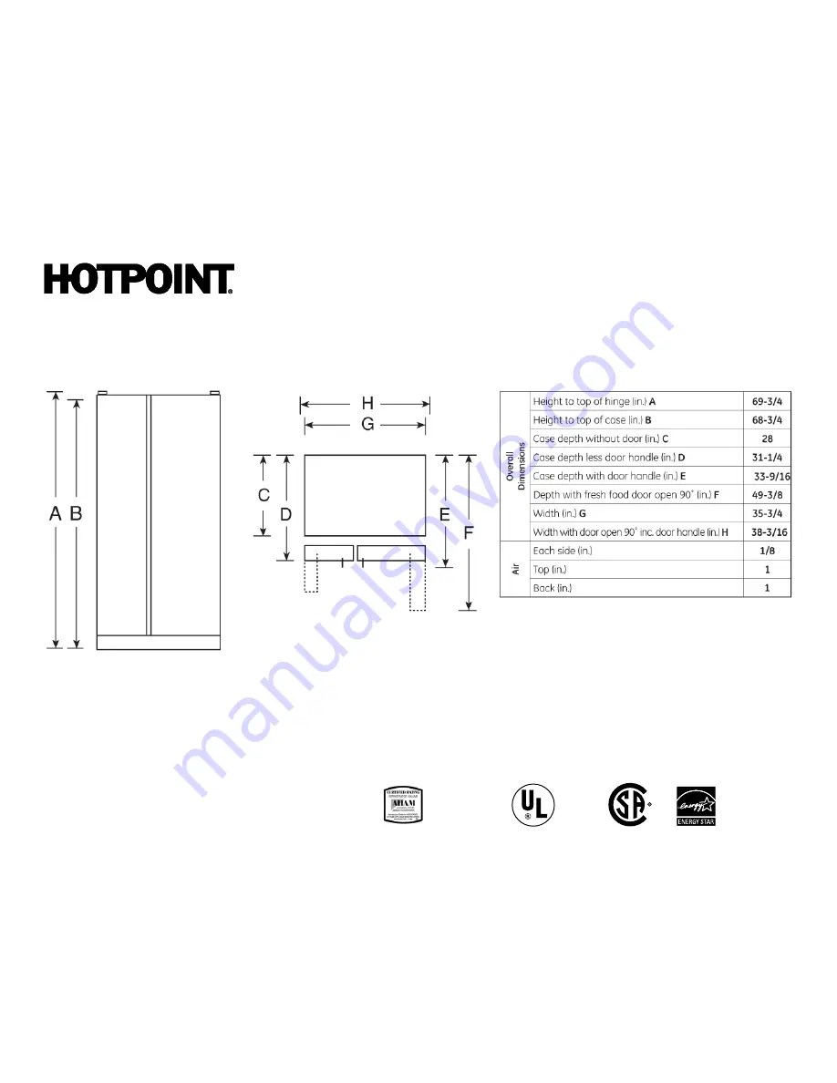 Hotpoint HSH25GFB Скачать руководство пользователя страница 1