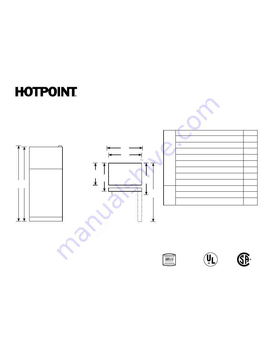 Hotpoint HTM18GCSSA Dimensions And Installation Information Download Page 1