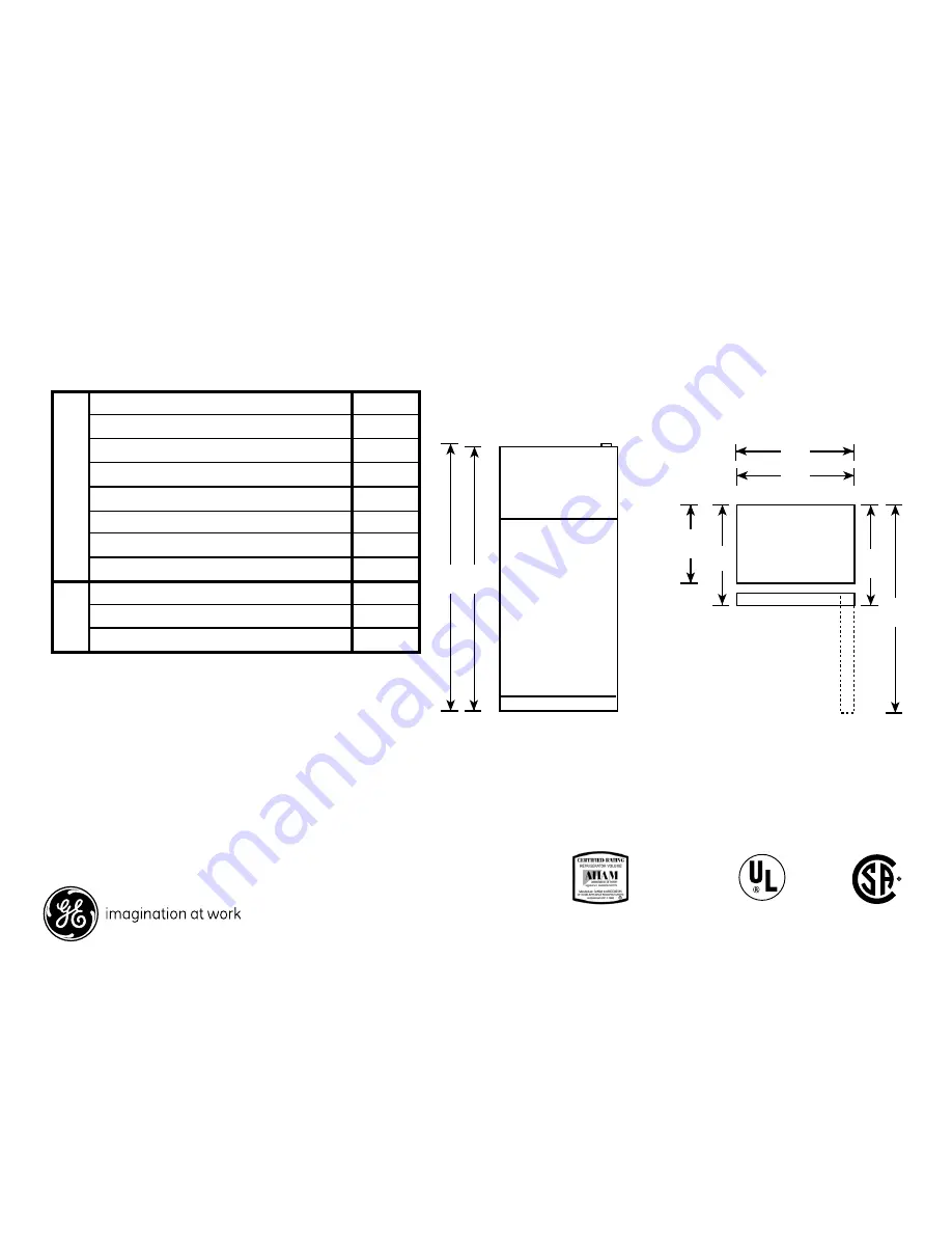 Hotpoint HTN16BBEWW Dimensions And Installation Information Download Page 1