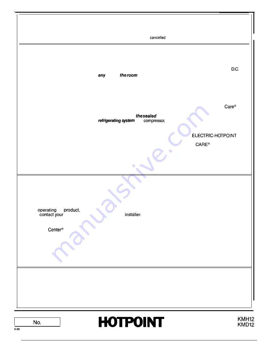 Hotpoint KMH12 Use And Care Manual Download Page 8