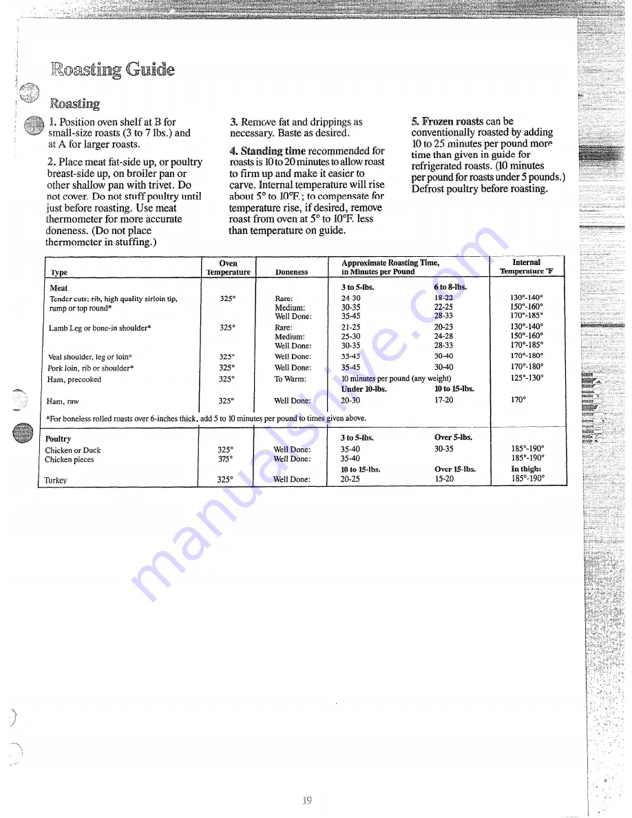 Hotpoint RB536N Use And Care Manual Download Page 19