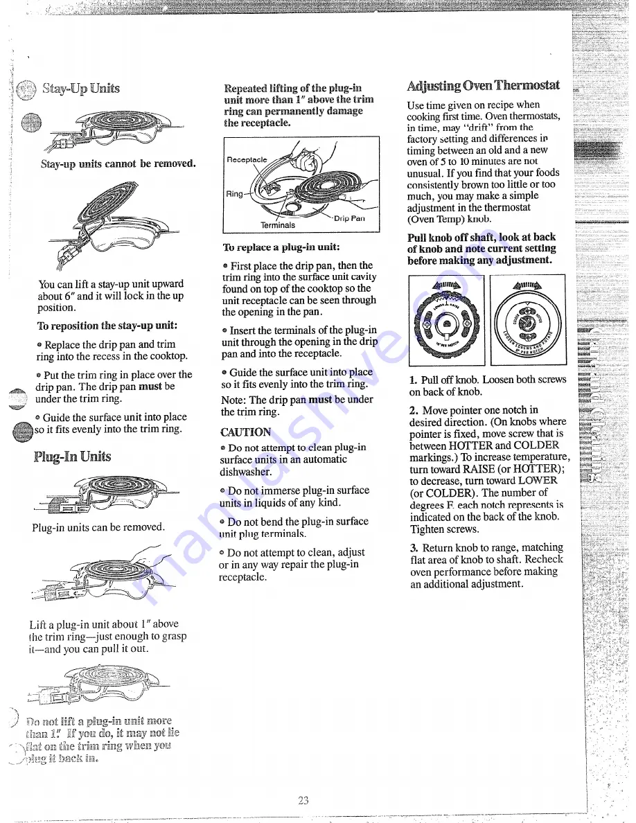 Hotpoint RB536N Use And Care Manual Download Page 23