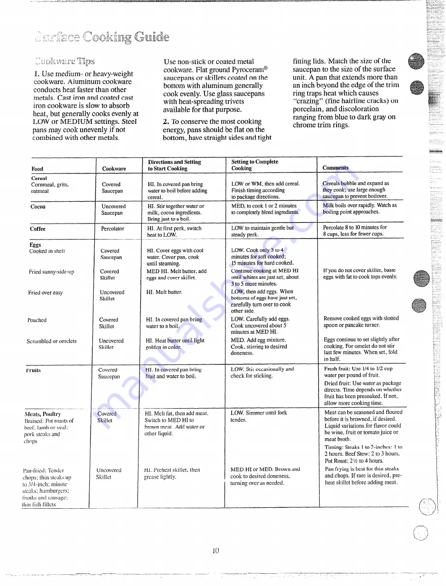 Hotpoint RB747GJ Use And Care Manual Download Page 10