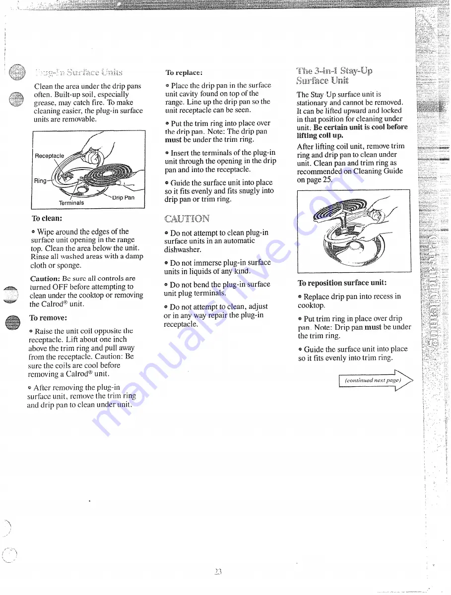 Hotpoint RB747GJ Use And Care Manual Download Page 23