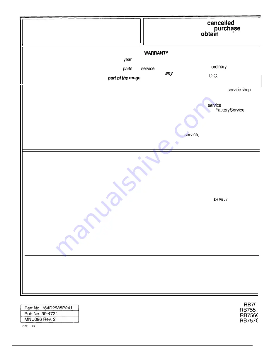 Hotpoint RB754N Use & Care Manual Download Page 32