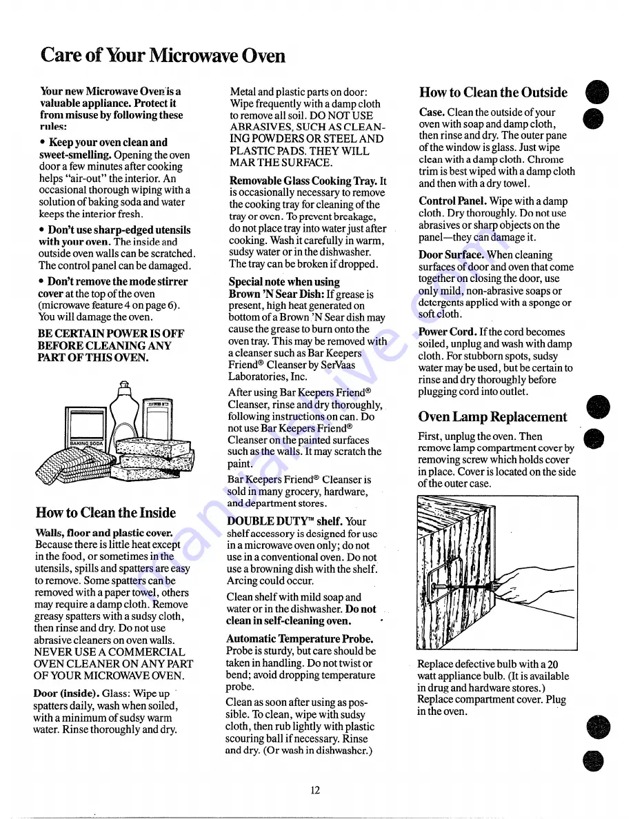 Hotpoint REM30F Use And Care Manual Download Page 12