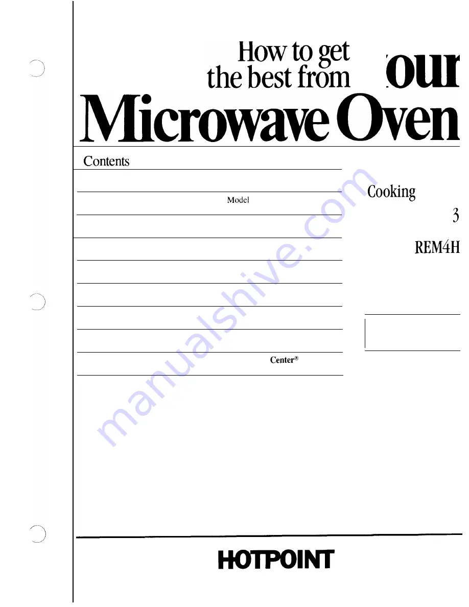 Hotpoint REM4H Use And Care Manual Download Page 1