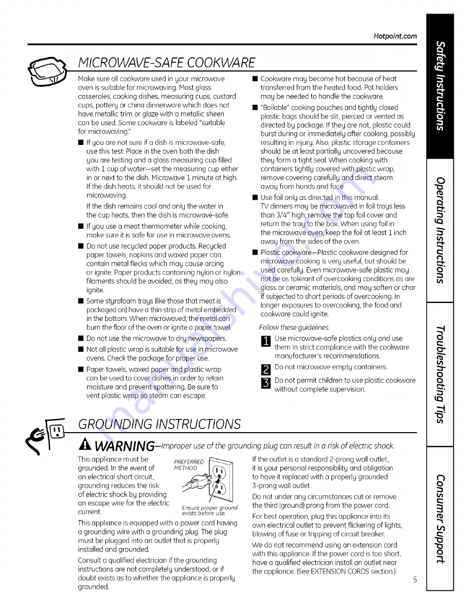 Hotpoint RES0730 Owner'S Manual Download Page 5