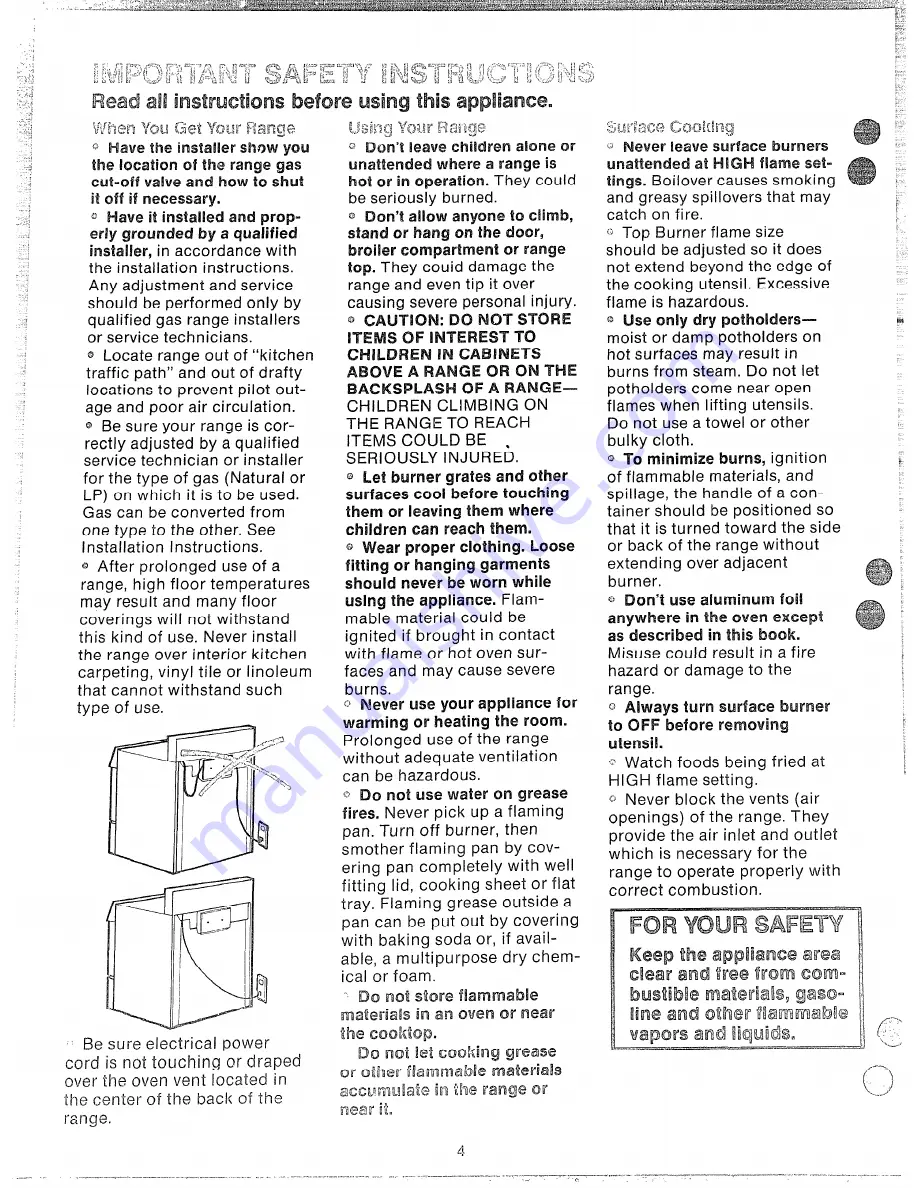 Hotpoint RGA512 Use And Care Manual Download Page 4