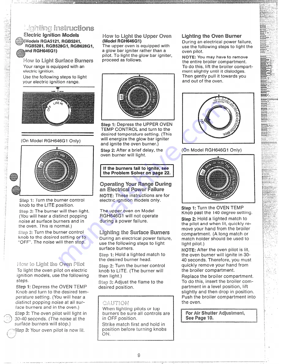 Hotpoint RGA512 Скачать руководство пользователя страница 9