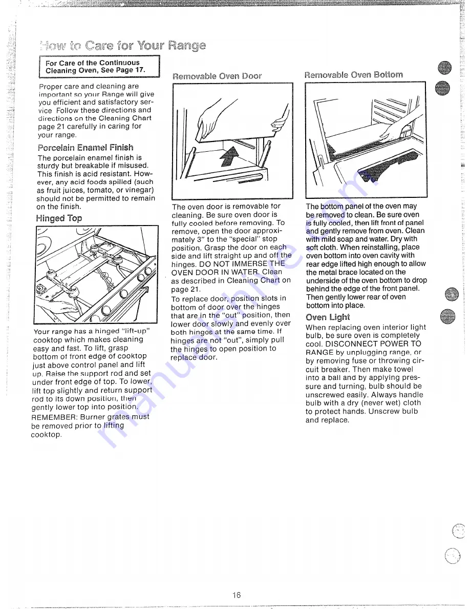 Hotpoint RGA512 Use And Care Manual Download Page 16