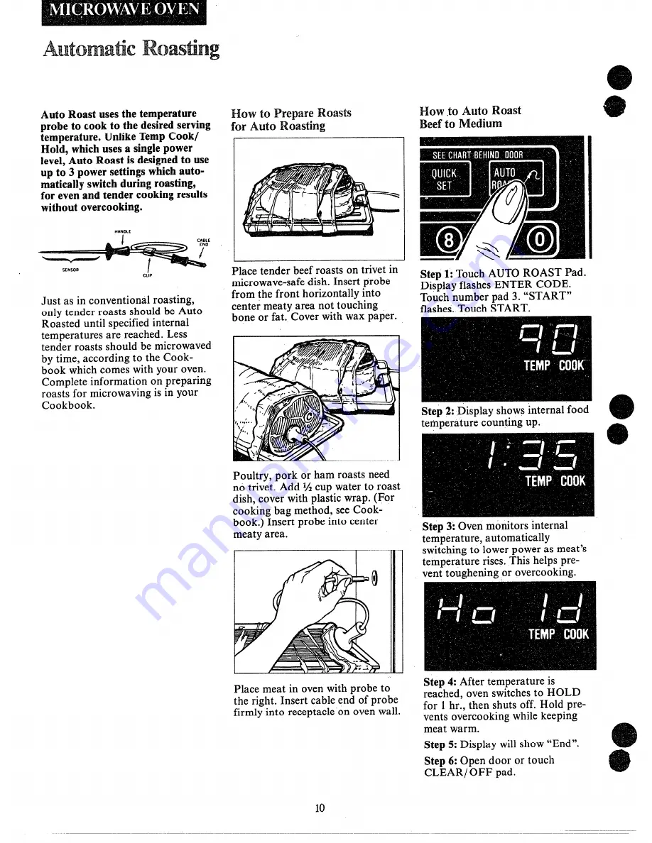 Hotpoint RH961GJ Use And Care Manual Download Page 10