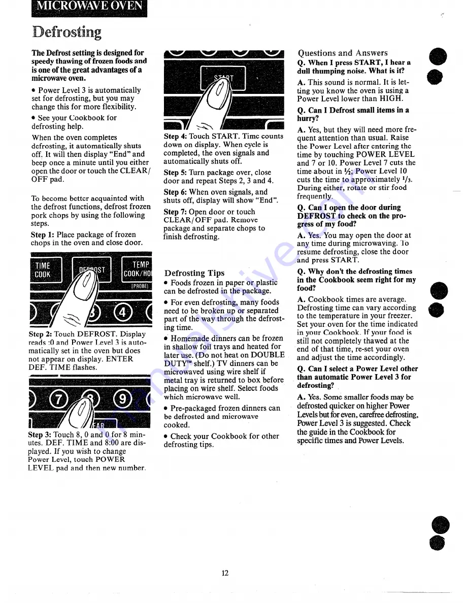 Hotpoint RH961GJ Use And Care Manual Download Page 12