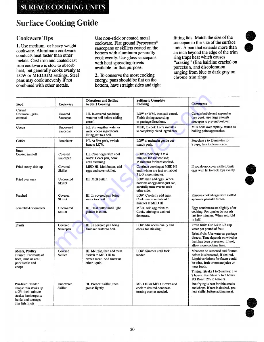 Hotpoint RH961GJ Use And Care Manual Download Page 20