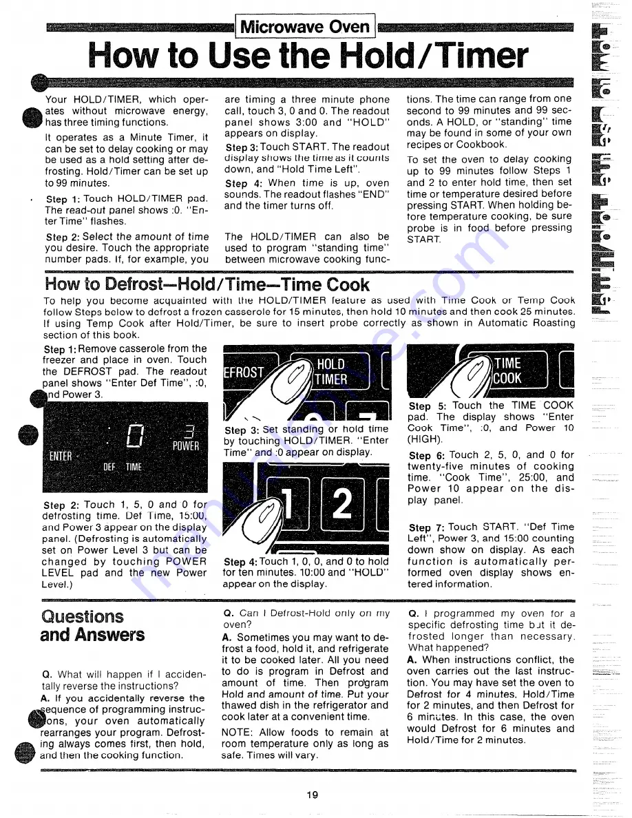 Hotpoint RH967 Use And Care Book Manual Download Page 19