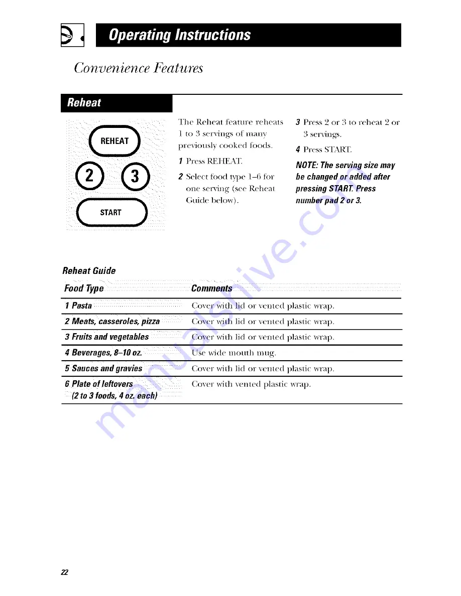 Hotpoint rvm1625 Owner'S Manual Download Page 22