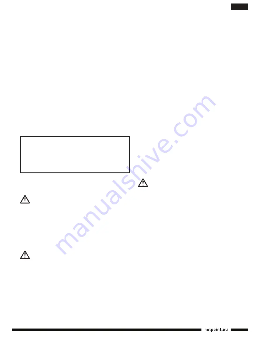 Hotpoint SI E40 BA0 Operating Instructions Manual Download Page 49