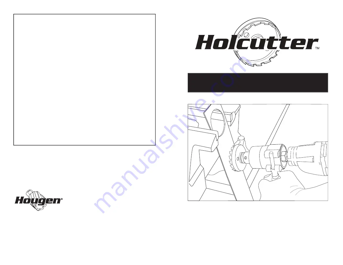 Hougen Holcutter Speed Reducer Скачать руководство пользователя страница 1