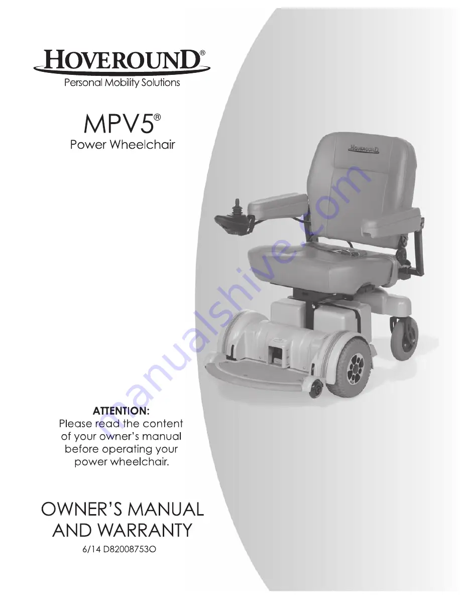 Hoveround MPV5 Скачать руководство пользователя страница 1