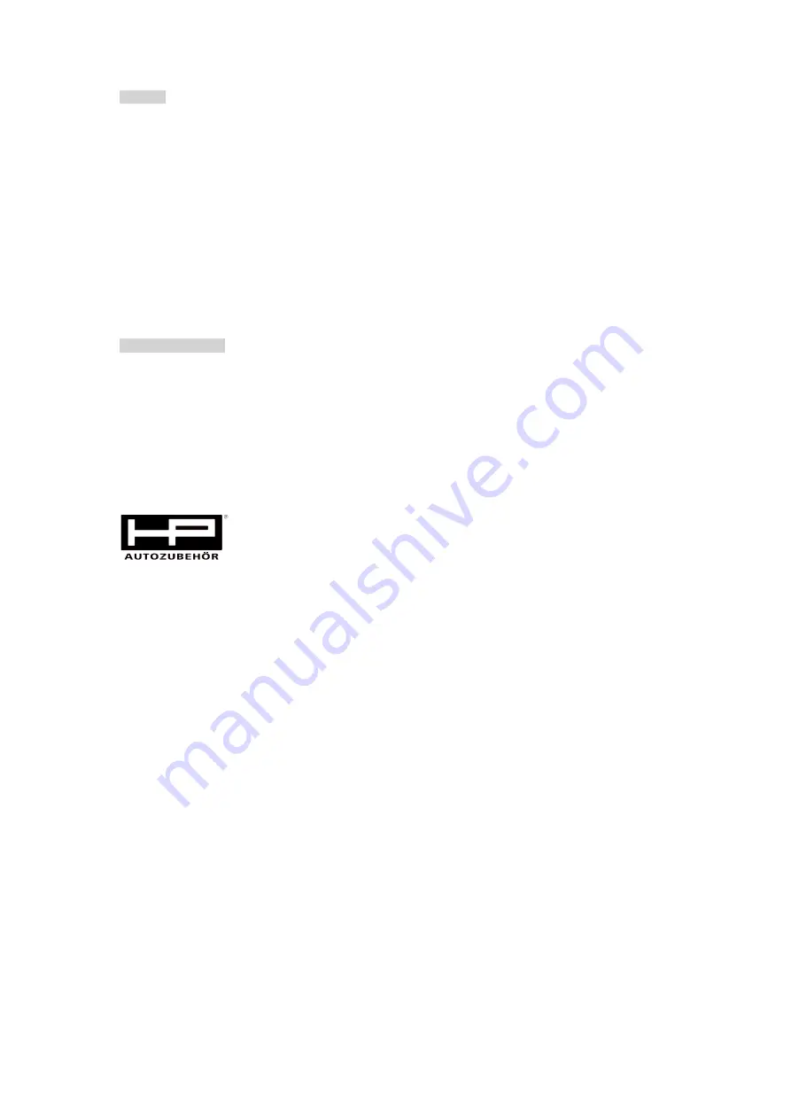 HP Autozubehor HP20032 Instruction Manual Download Page 20