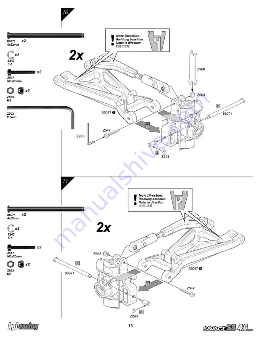 HPI Racing 105944 Instruction Manual Download Page 15