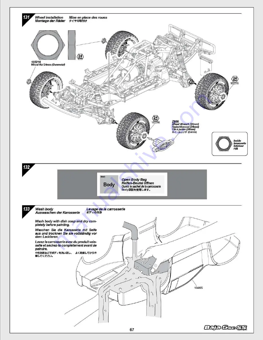 HPI Racing Baja 5SC SS Instruction Manual Download Page 68