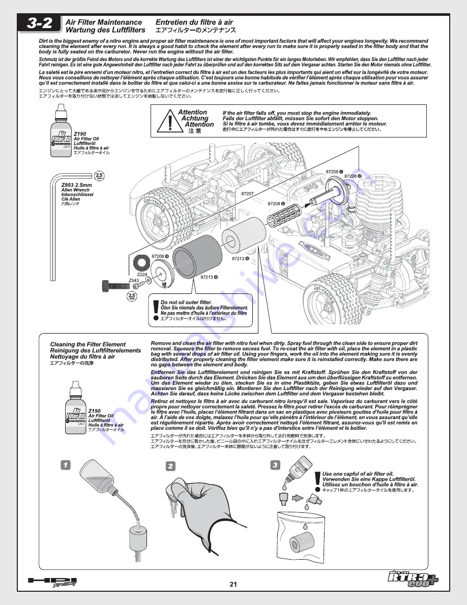 HPI Racing RTR NITRO RS4 3 EVO+ Instruction Manual Download Page 21