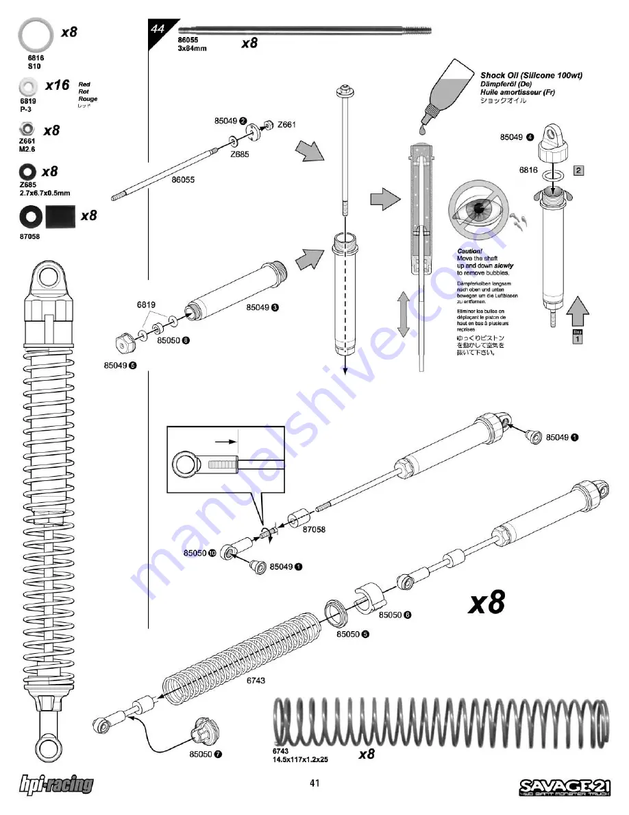 HPI Racing Savage 21 Instruction Manual Download Page 41