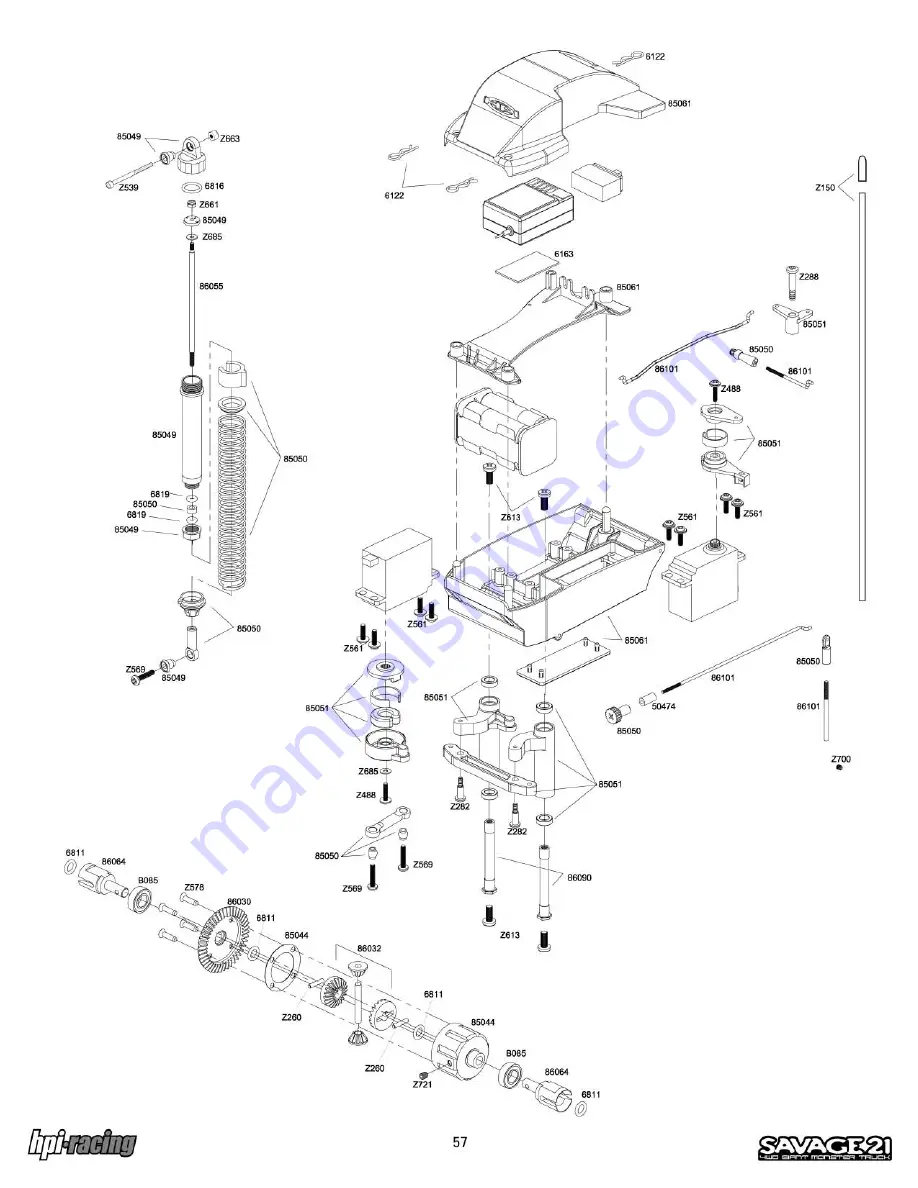 HPI Racing Savage 21 Instruction Manual Download Page 57