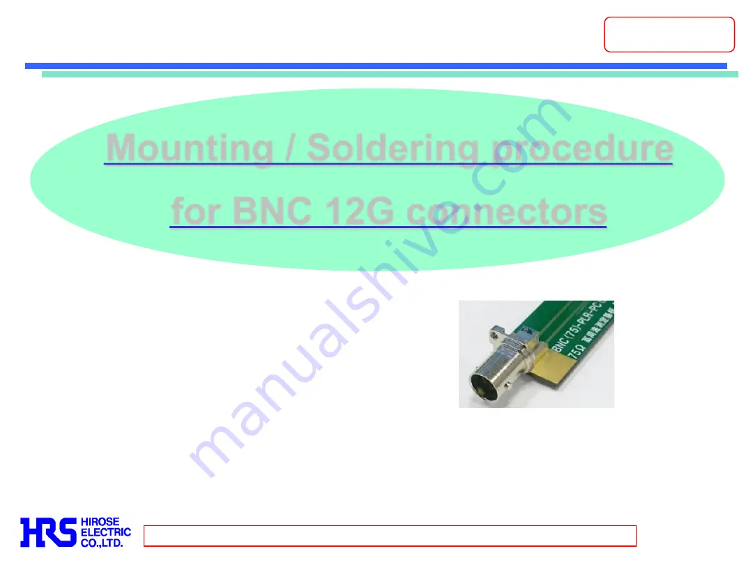 HRS BNC75 Series Mounting Procedure Download Page 1