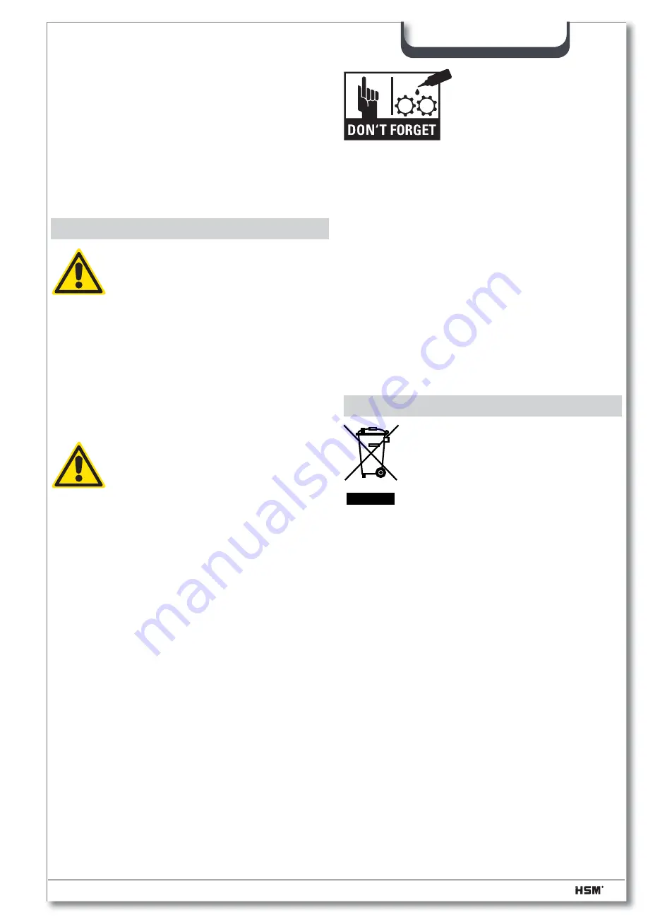 HSM Classic 108.2 Operating Instructions Manual Download Page 32