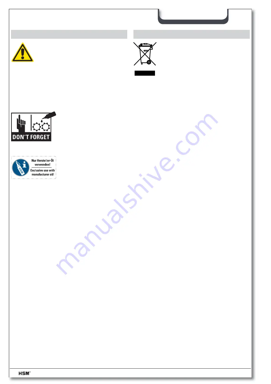 HSM HSM-1911 Instruction Manual Download Page 65