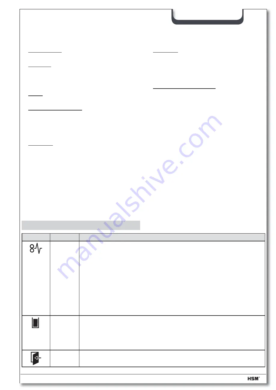 HSM HSM1781 Operating Instructions Manual Download Page 8