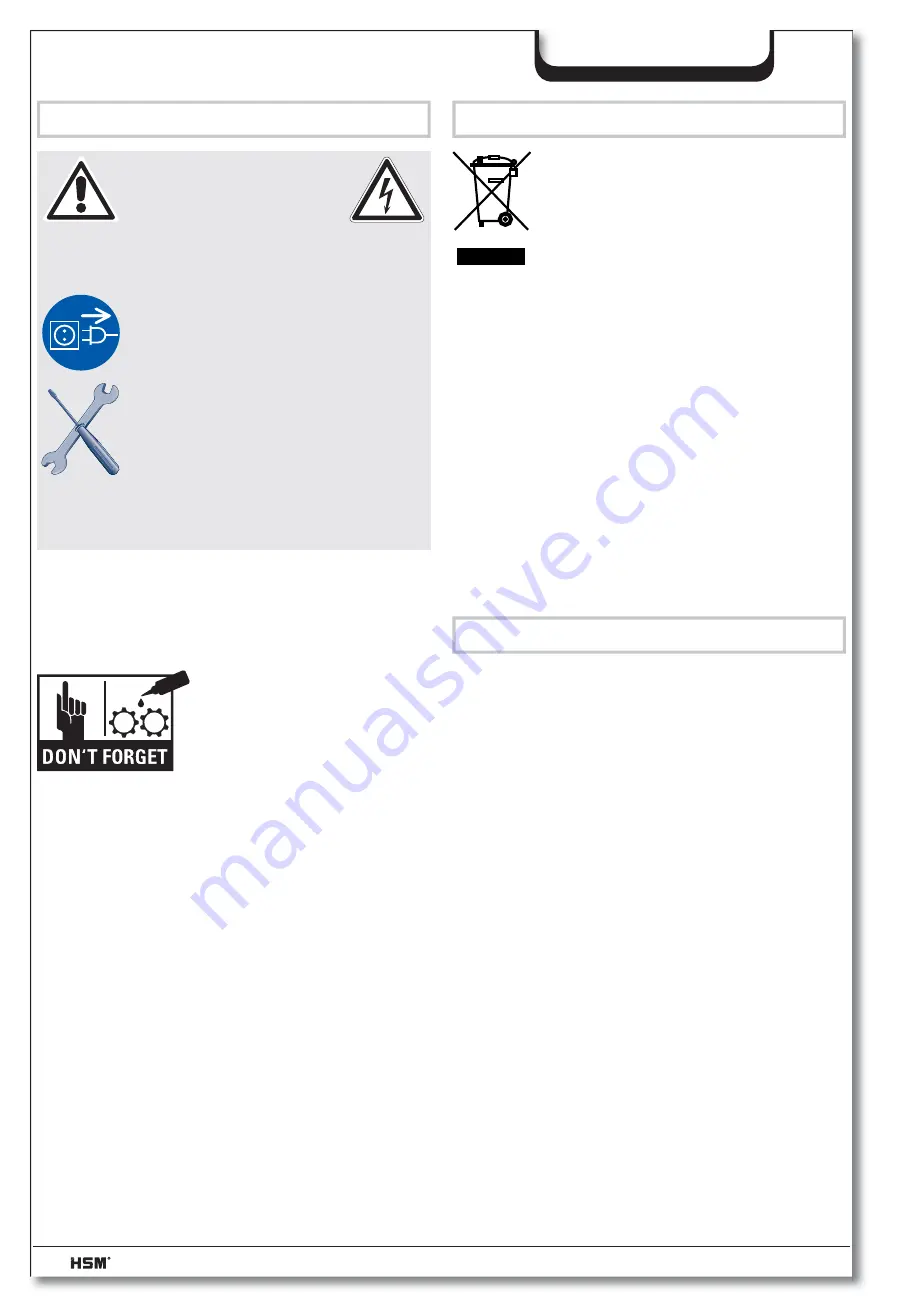 HSM HSM2085 Operating Instructions Manual Download Page 119