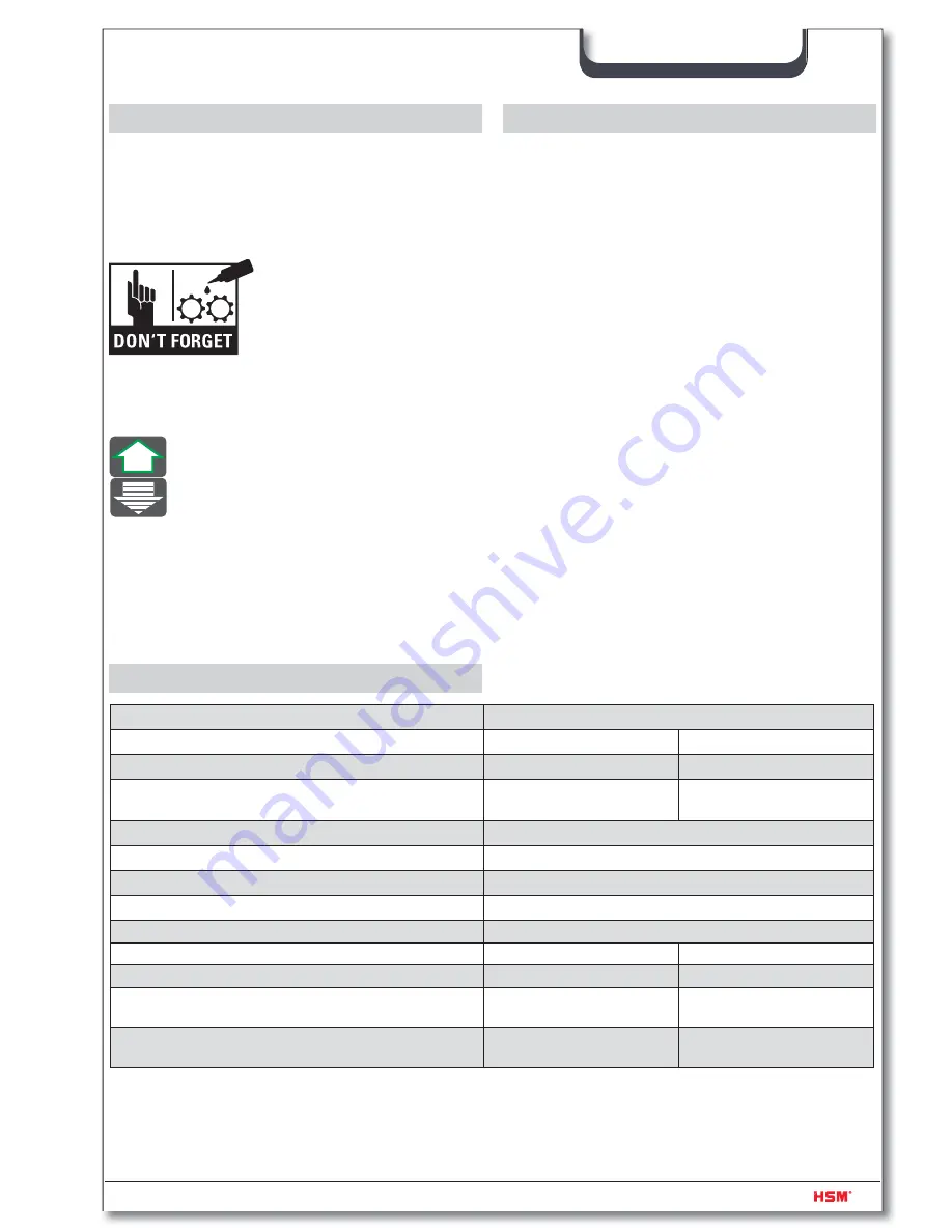 HSM Powerline 450.2 Operating Instructions Manual Download Page 43