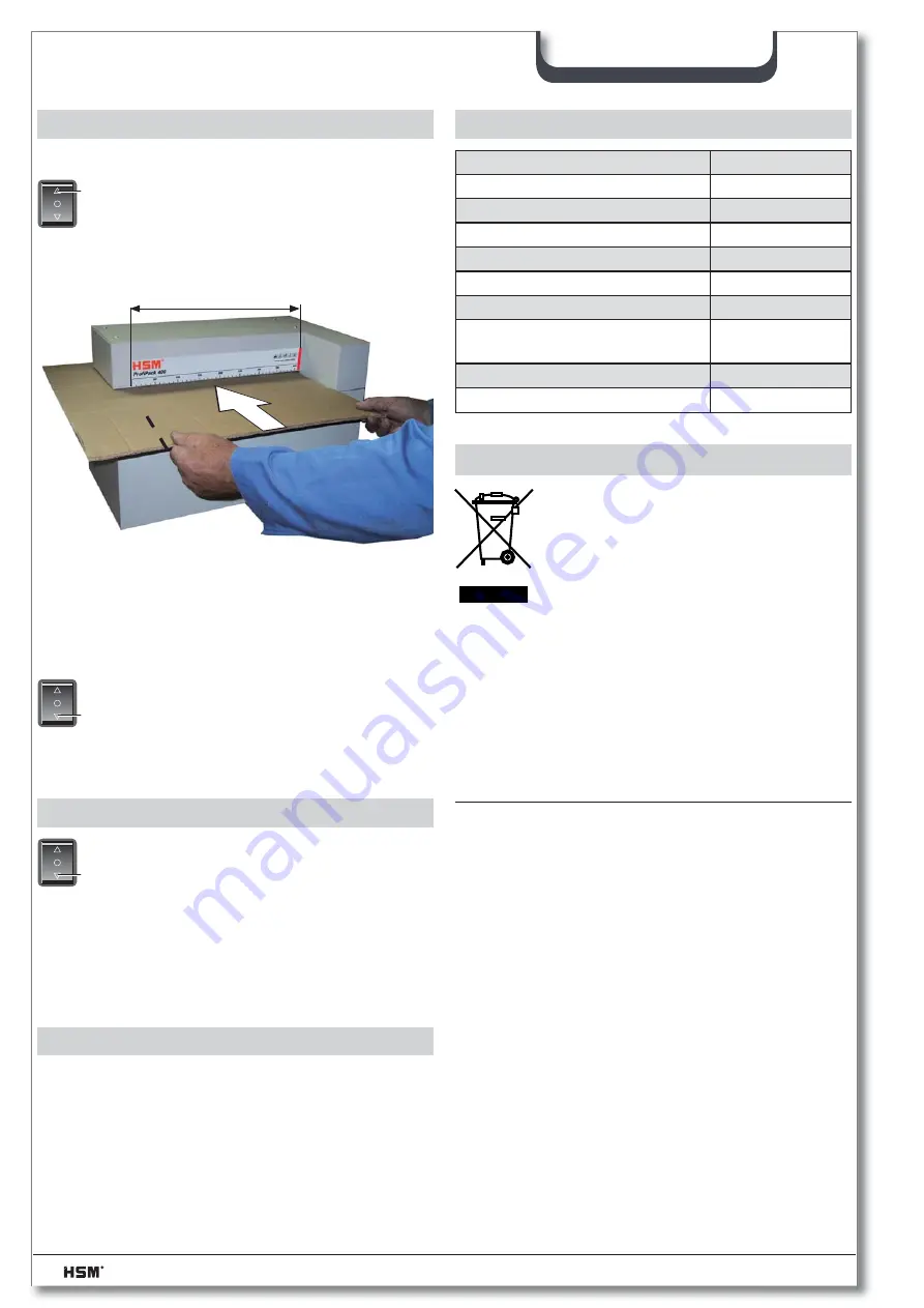 HSM Profi Pack 400 Operating Instructions Manual Download Page 38