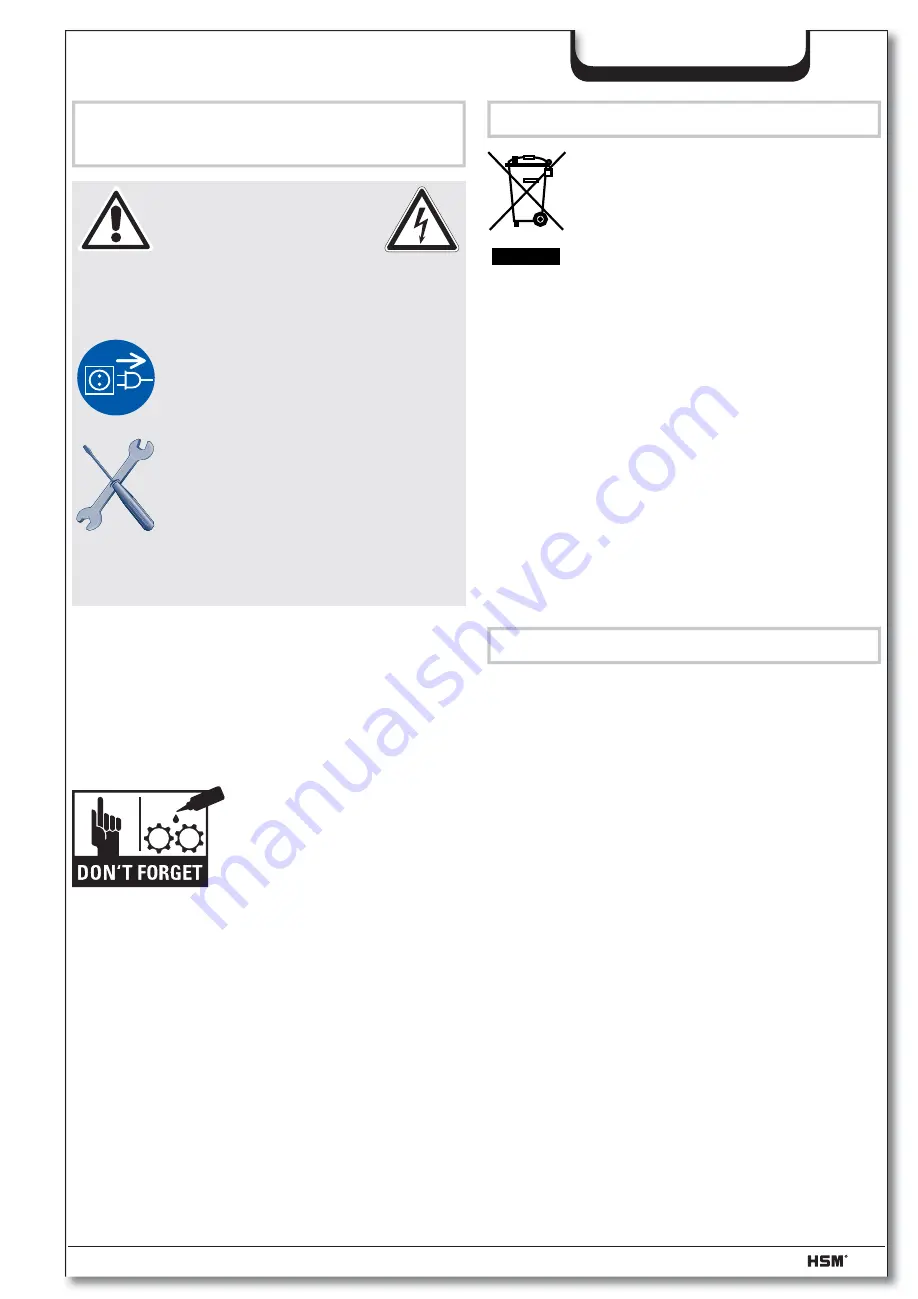 HSM Pure 740 Operating Instructions Manual Download Page 114