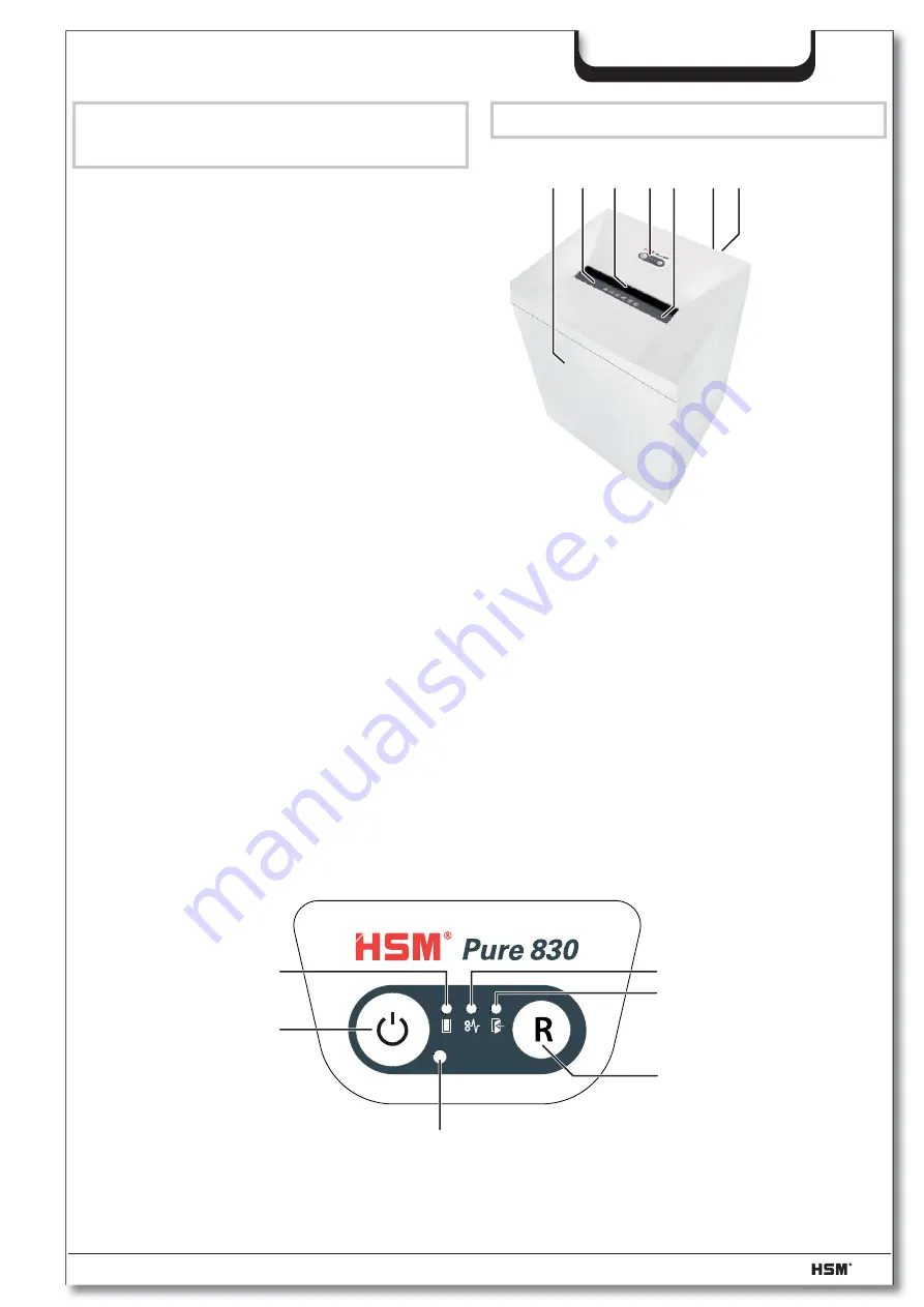 HSM Pure 830 Operating Instructions Manual Download Page 137