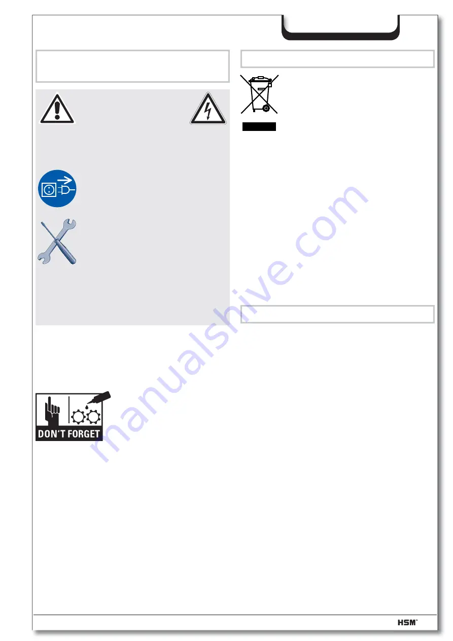 HSM Pure 830 Operating Instructions Manual Download Page 141