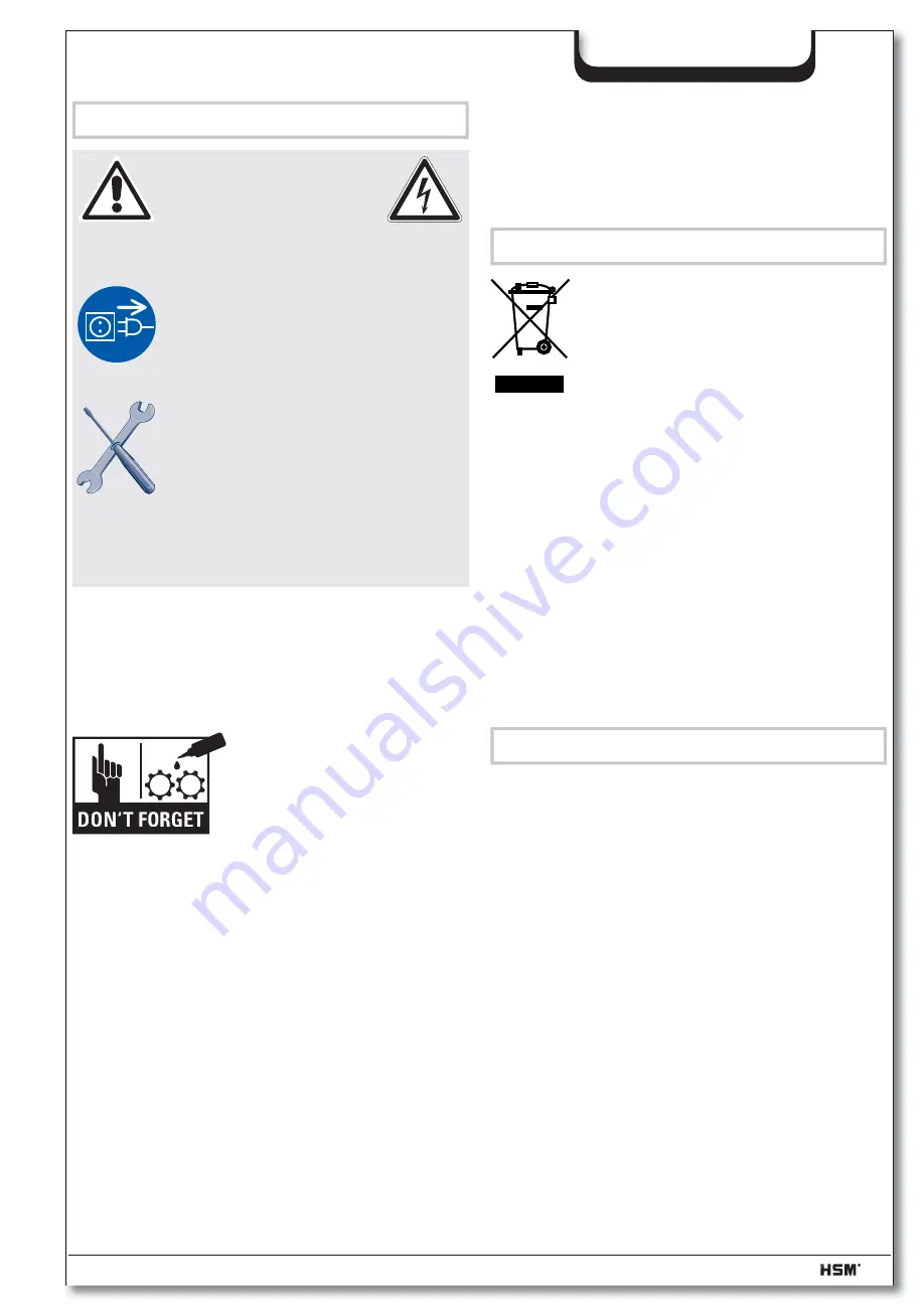 HSM Securio AF500 Operating Instruction Download Page 62