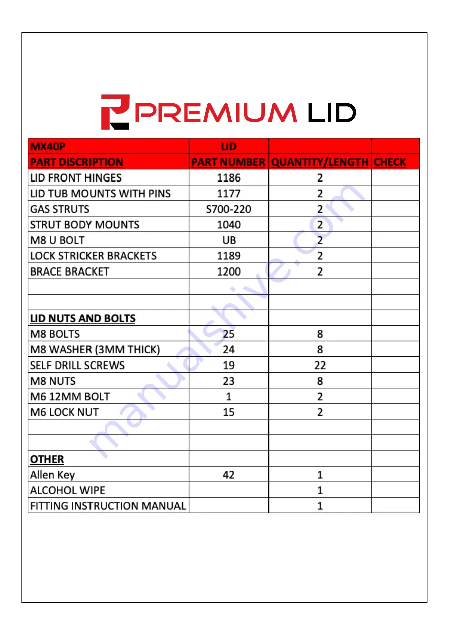 HSP MX40P Fitting Instructions Manual Download Page 16