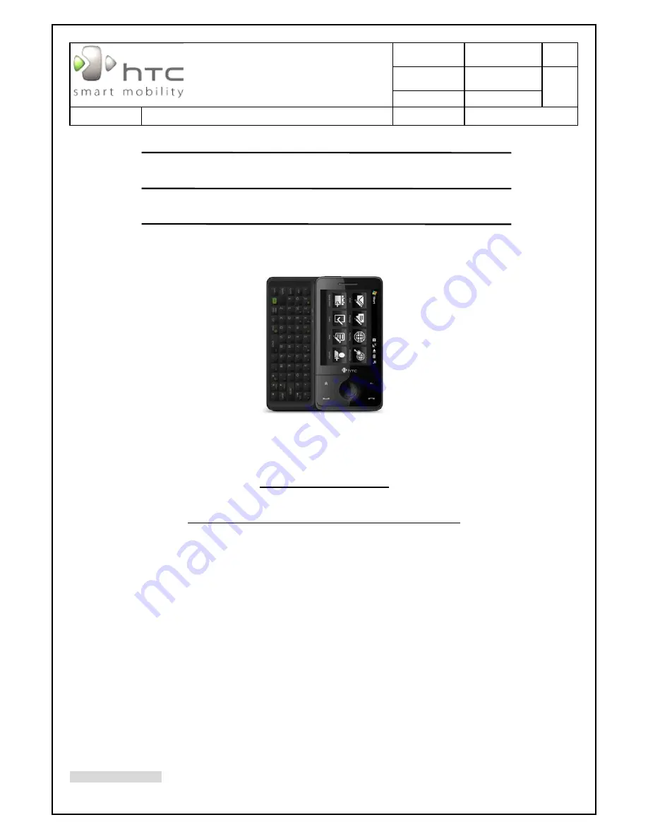 HTC Raphael Service Manual Download Page 1