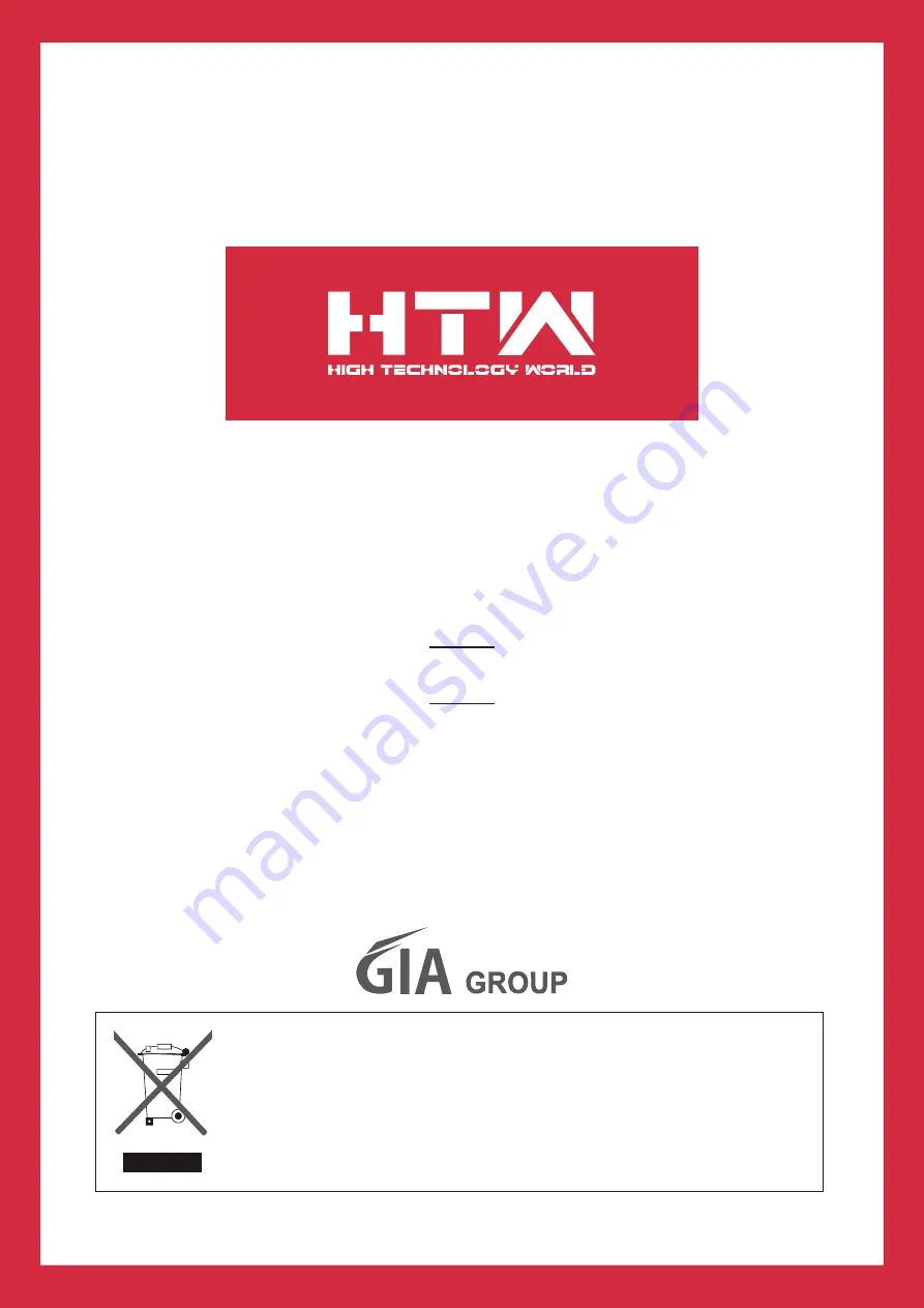 HTW HTW-PBS-035P21 Owner'S Manual Download Page 16