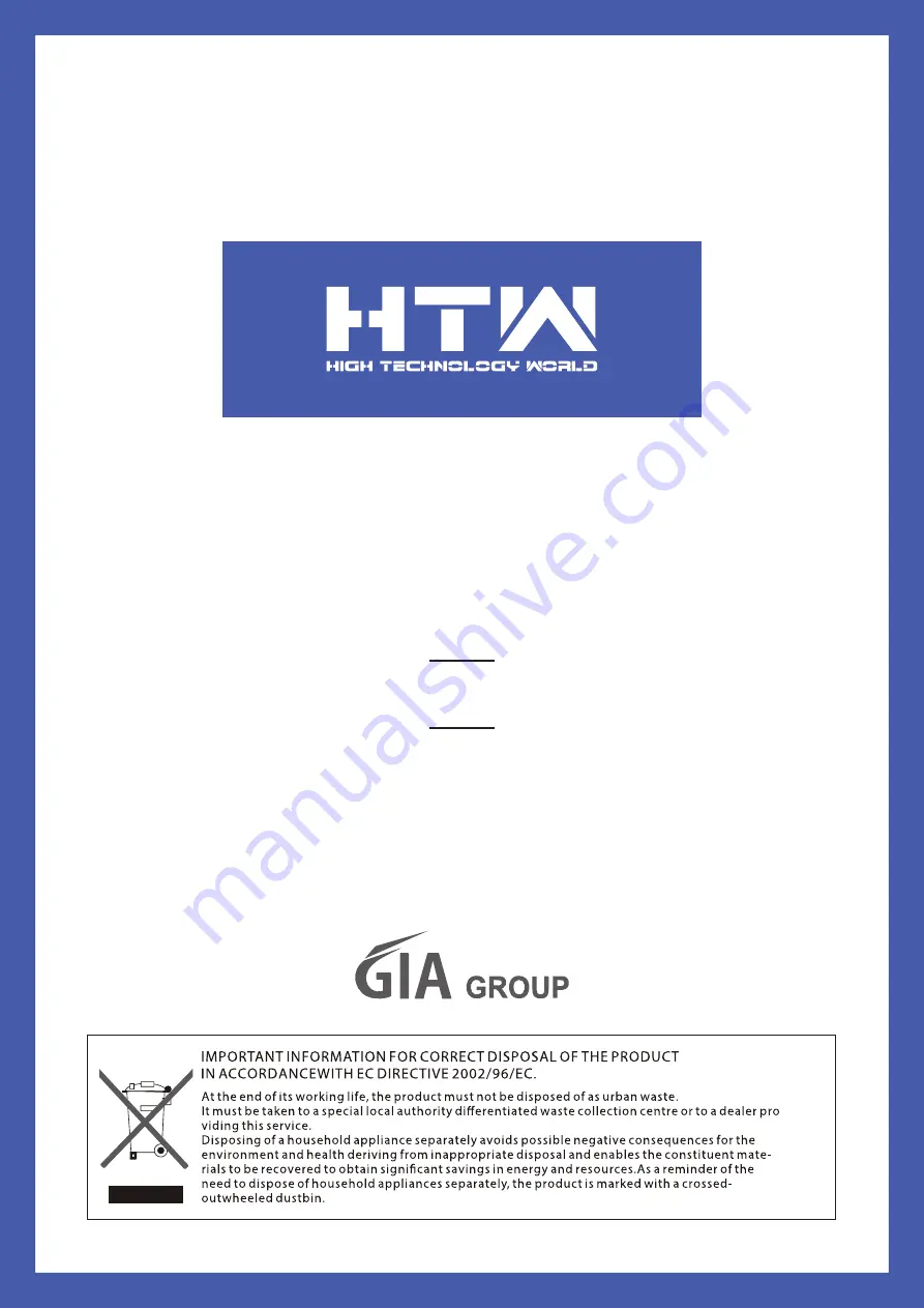 HTW HTWMO2041M01R32 Owners And Installation Manual Download Page 20