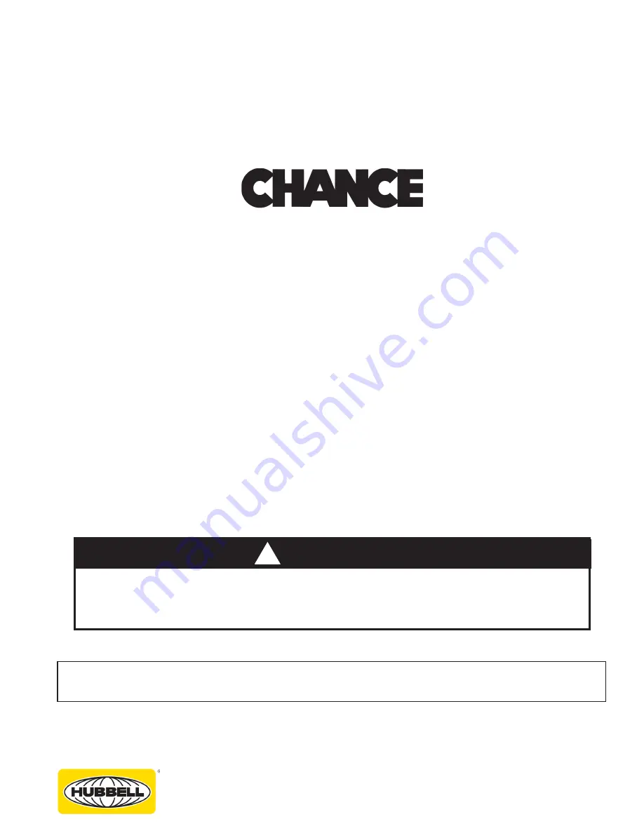 Hubbell CHANCE C403-3220 Instructions Manual Download Page 1