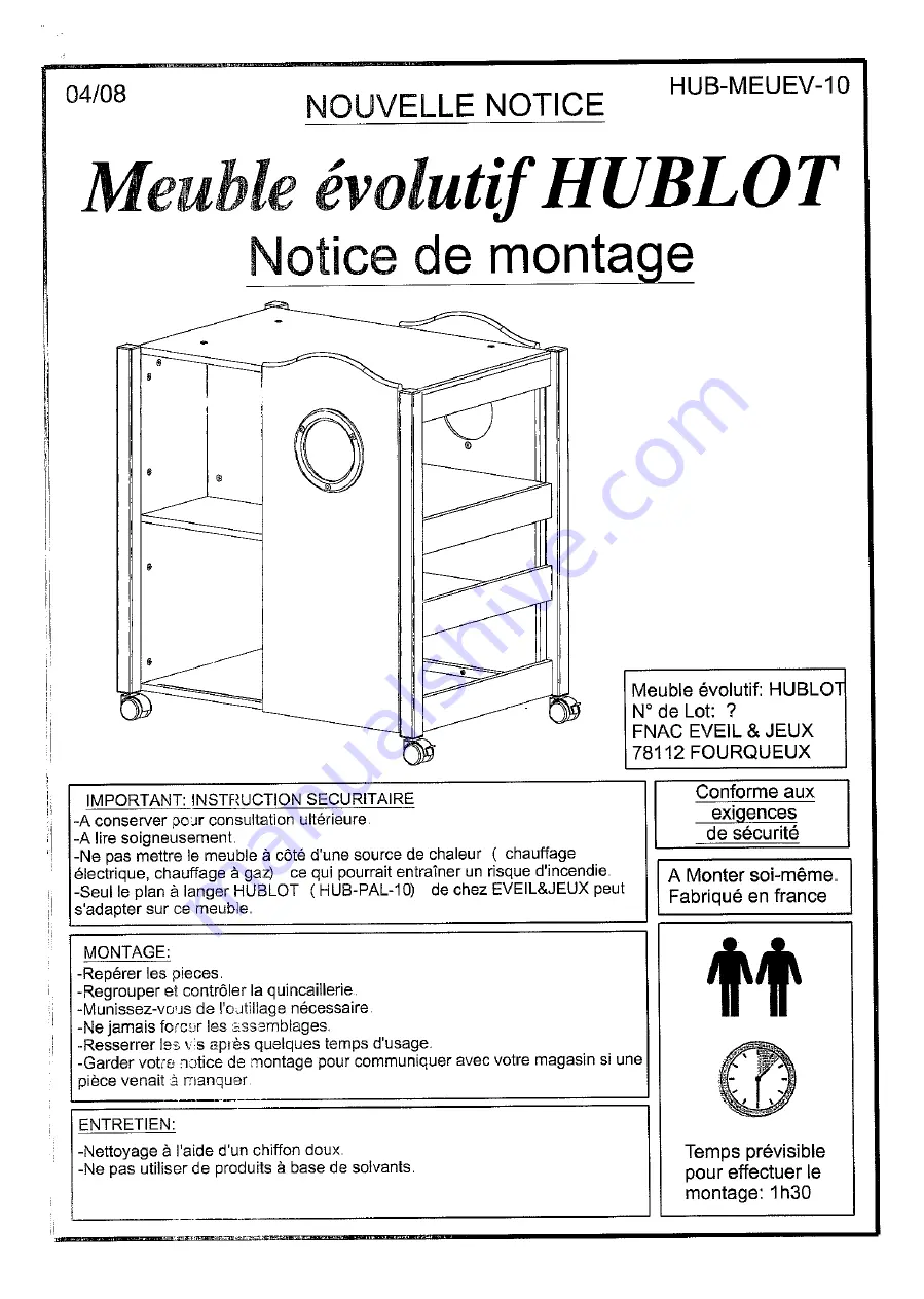 Hublot HUB-MEUEV-10 Instructions Manual Download Page 1