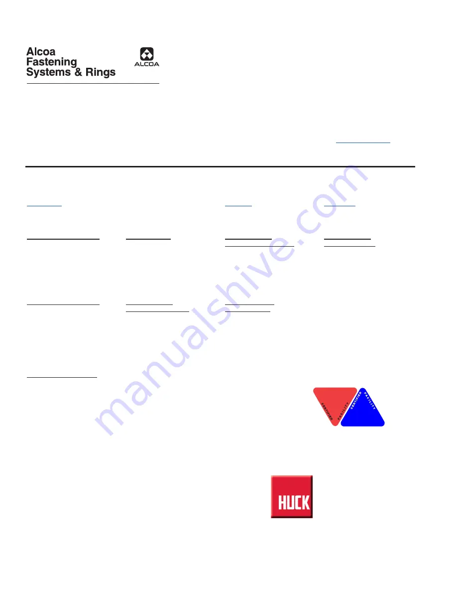 Huck Alcoa BobTail SF46 Instruction Manual Download Page 16