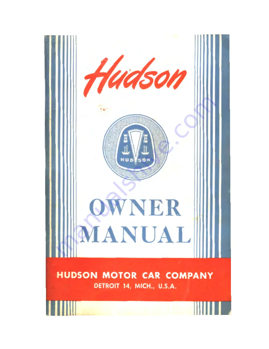 Hudson 481 Series Owner'S Manual Download Page 1