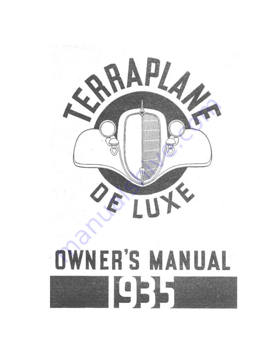 Hudson Terraplane De Luxe 1935 Owner'S Manual Download Page 1