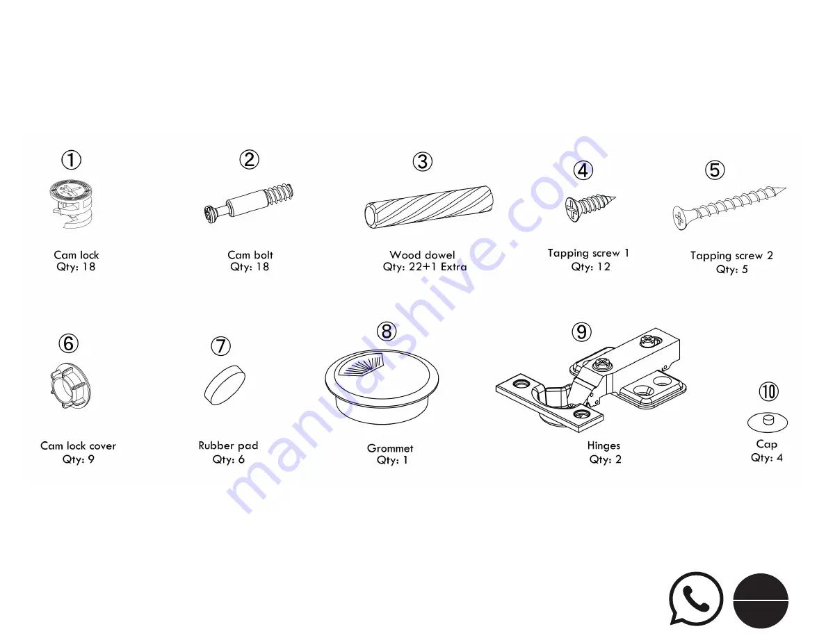 Huisen Furniture BH16-084-599-02-ESPRESSO Manual Download Page 3